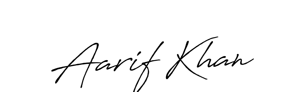 Create a beautiful signature design for name Aarif Khan. With this signature (Antro_Vectra_Bolder) fonts, you can make a handwritten signature for free. Aarif Khan signature style 7 images and pictures png