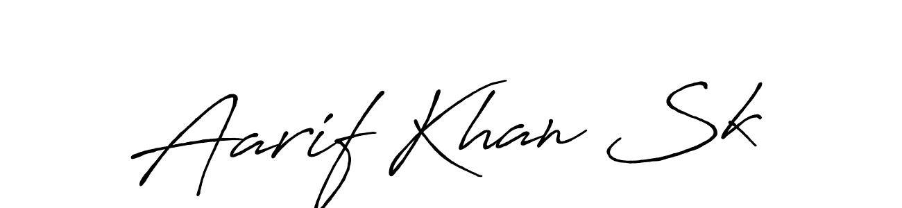 How to make Aarif Khan Sk name signature. Use Antro_Vectra_Bolder style for creating short signs online. This is the latest handwritten sign. Aarif Khan Sk signature style 7 images and pictures png