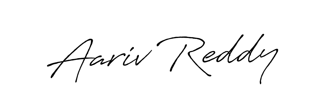 Make a beautiful signature design for name Aariv Reddy. With this signature (Antro_Vectra_Bolder) style, you can create a handwritten signature for free. Aariv Reddy signature style 7 images and pictures png