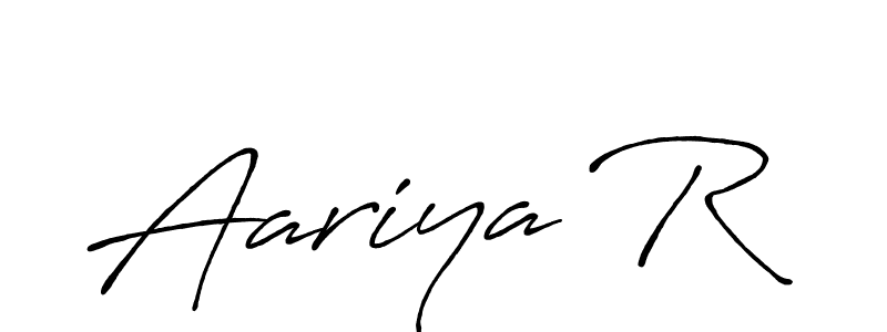 Use a signature maker to create a handwritten signature online. With this signature software, you can design (Antro_Vectra_Bolder) your own signature for name Aariya R. Aariya R signature style 7 images and pictures png