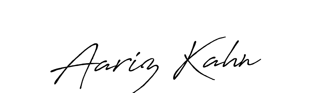 Use a signature maker to create a handwritten signature online. With this signature software, you can design (Antro_Vectra_Bolder) your own signature for name Aariz Kahn. Aariz Kahn signature style 7 images and pictures png