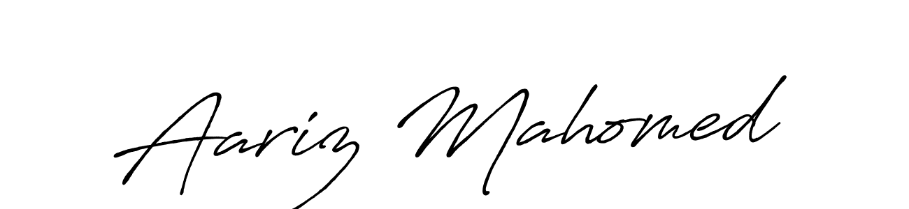 if you are searching for the best signature style for your name Aariz Mahomed. so please give up your signature search. here we have designed multiple signature styles  using Antro_Vectra_Bolder. Aariz Mahomed signature style 7 images and pictures png