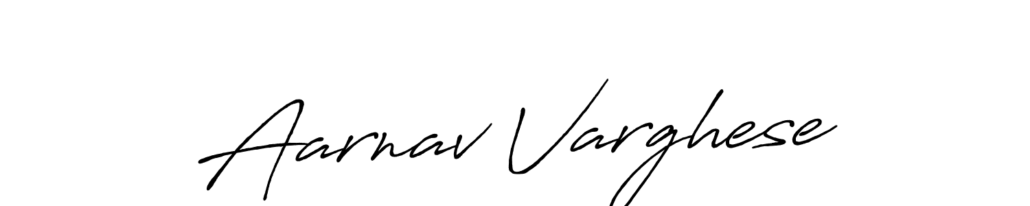 How to make Aarnav Varghese name signature. Use Antro_Vectra_Bolder style for creating short signs online. This is the latest handwritten sign. Aarnav Varghese signature style 7 images and pictures png