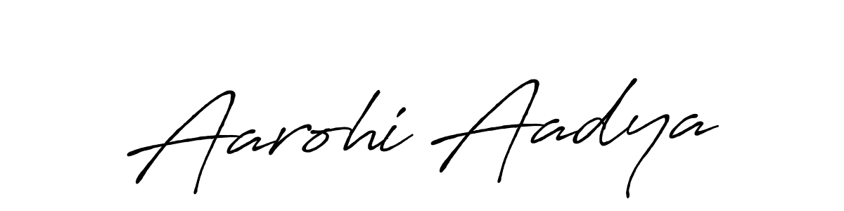 Also we have Aarohi Aadya name is the best signature style. Create professional handwritten signature collection using Antro_Vectra_Bolder autograph style. Aarohi Aadya signature style 7 images and pictures png