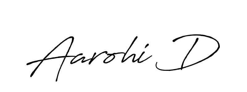 Make a beautiful signature design for name Aarohi D. With this signature (Antro_Vectra_Bolder) style, you can create a handwritten signature for free. Aarohi D signature style 7 images and pictures png