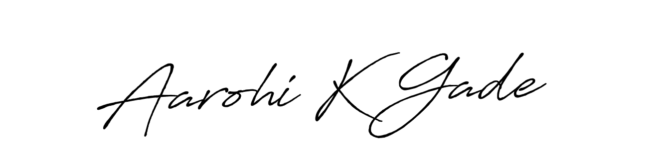 Antro_Vectra_Bolder is a professional signature style that is perfect for those who want to add a touch of class to their signature. It is also a great choice for those who want to make their signature more unique. Get Aarohi K Gade name to fancy signature for free. Aarohi K Gade signature style 7 images and pictures png