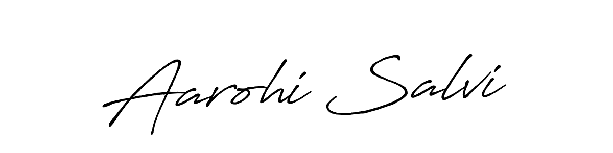 Make a beautiful signature design for name Aarohi Salvi. With this signature (Antro_Vectra_Bolder) style, you can create a handwritten signature for free. Aarohi Salvi signature style 7 images and pictures png