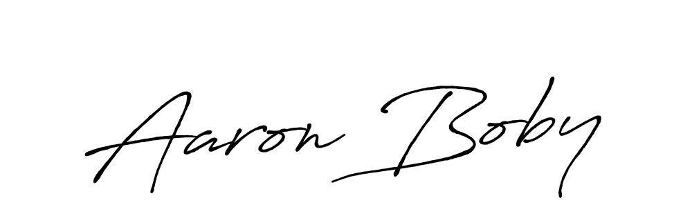How to make Aaron Boby name signature. Use Antro_Vectra_Bolder style for creating short signs online. This is the latest handwritten sign. Aaron Boby signature style 7 images and pictures png