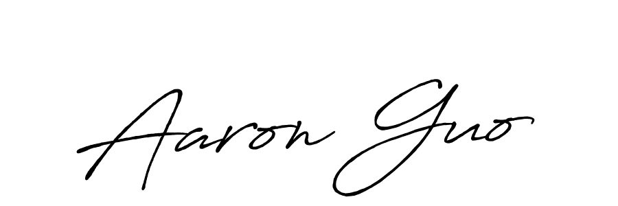 Aaron Guo stylish signature style. Best Handwritten Sign (Antro_Vectra_Bolder) for my name. Handwritten Signature Collection Ideas for my name Aaron Guo. Aaron Guo signature style 7 images and pictures png