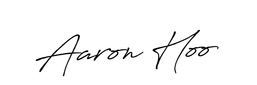 Aaron Hoo stylish signature style. Best Handwritten Sign (Antro_Vectra_Bolder) for my name. Handwritten Signature Collection Ideas for my name Aaron Hoo. Aaron Hoo signature style 7 images and pictures png