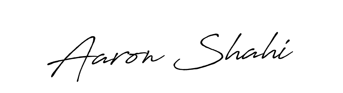 How to make Aaron Shahi name signature. Use Antro_Vectra_Bolder style for creating short signs online. This is the latest handwritten sign. Aaron Shahi signature style 7 images and pictures png