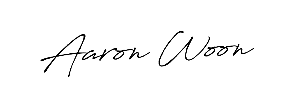 How to make Aaron Woon name signature. Use Antro_Vectra_Bolder style for creating short signs online. This is the latest handwritten sign. Aaron Woon signature style 7 images and pictures png