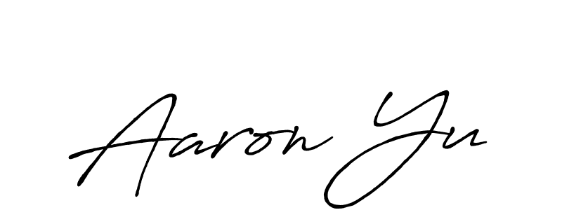 Aaron Yu stylish signature style. Best Handwritten Sign (Antro_Vectra_Bolder) for my name. Handwritten Signature Collection Ideas for my name Aaron Yu. Aaron Yu signature style 7 images and pictures png