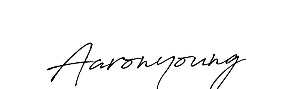 Make a beautiful signature design for name Aaronyoung. With this signature (Antro_Vectra_Bolder) style, you can create a handwritten signature for free. Aaronyoung signature style 7 images and pictures png