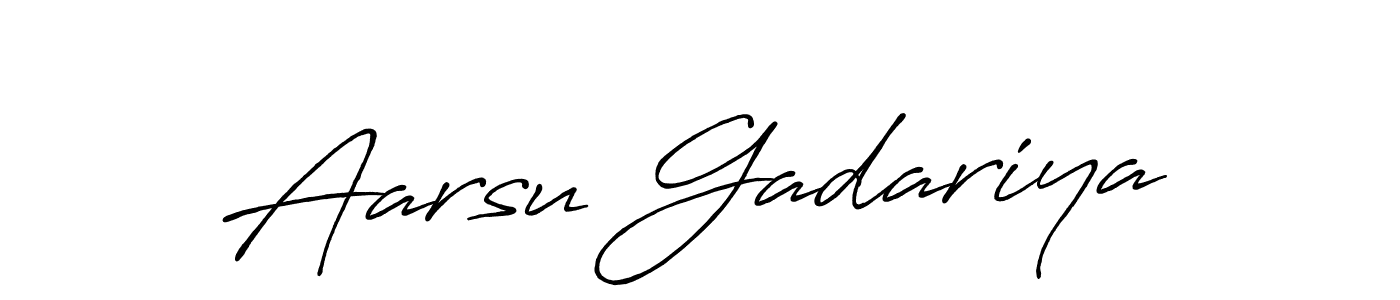 Also You can easily find your signature by using the search form. We will create Aarsu Gadariya name handwritten signature images for you free of cost using Antro_Vectra_Bolder sign style. Aarsu Gadariya signature style 7 images and pictures png