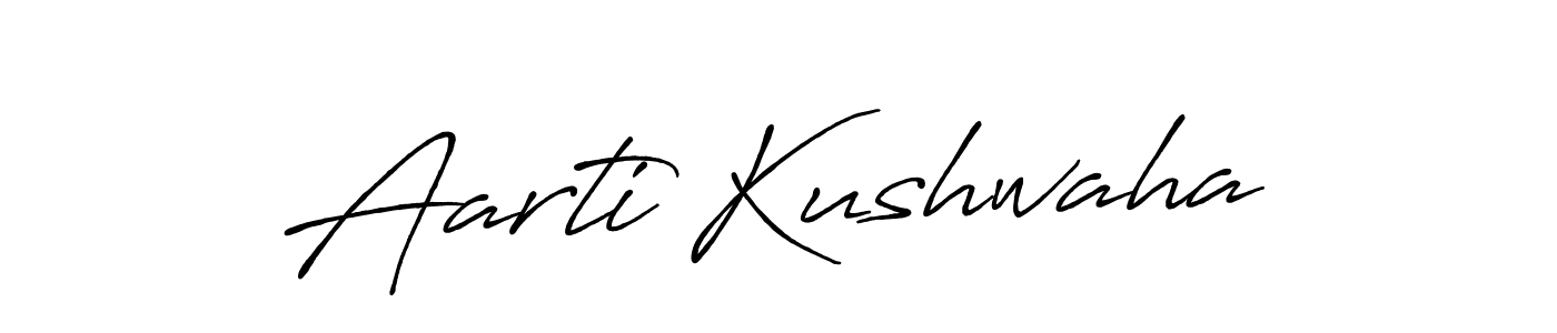 How to make Aarti Kushwaha name signature. Use Antro_Vectra_Bolder style for creating short signs online. This is the latest handwritten sign. Aarti Kushwaha signature style 7 images and pictures png