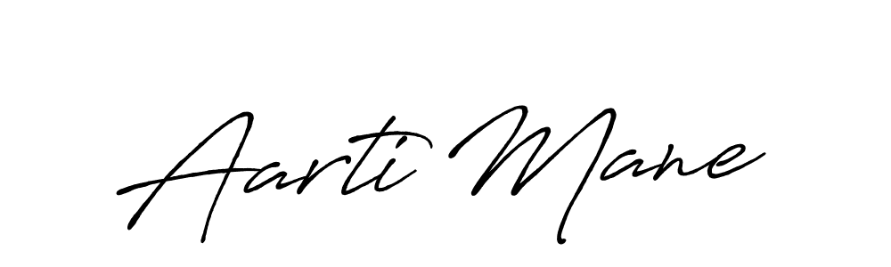 How to make Aarti Mane name signature. Use Antro_Vectra_Bolder style for creating short signs online. This is the latest handwritten sign. Aarti Mane signature style 7 images and pictures png