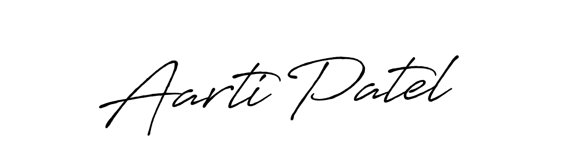 Make a beautiful signature design for name Aarti Patel. With this signature (Antro_Vectra_Bolder) style, you can create a handwritten signature for free. Aarti Patel signature style 7 images and pictures png