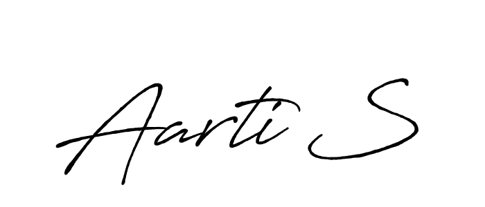 Make a beautiful signature design for name Aarti S. With this signature (Antro_Vectra_Bolder) style, you can create a handwritten signature for free. Aarti S signature style 7 images and pictures png
