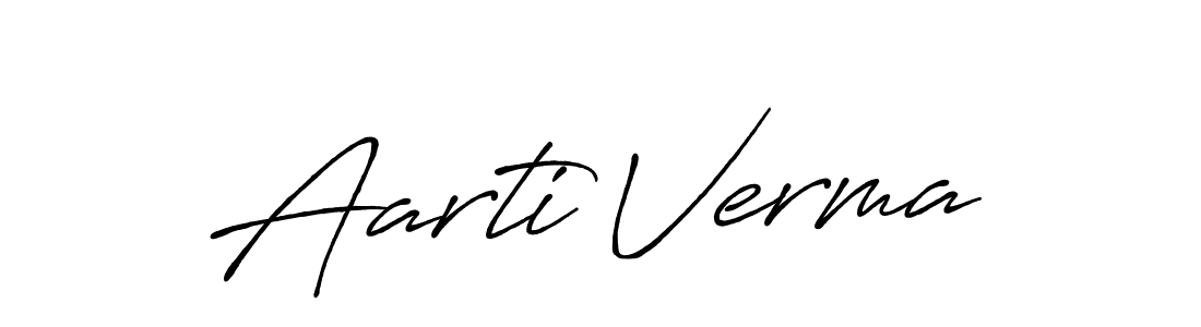 How to make Aarti Verma name signature. Use Antro_Vectra_Bolder style for creating short signs online. This is the latest handwritten sign. Aarti Verma signature style 7 images and pictures png