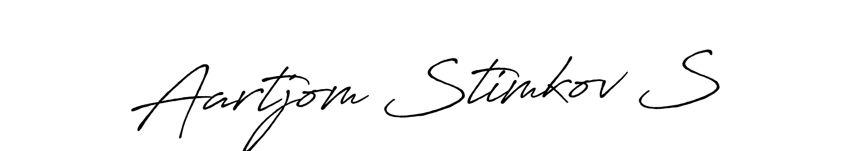 How to make Aartjom Stimkov S name signature. Use Antro_Vectra_Bolder style for creating short signs online. This is the latest handwritten sign. Aartjom Stimkov S signature style 7 images and pictures png