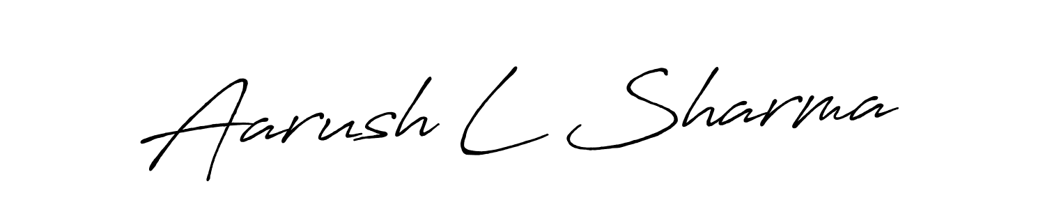 if you are searching for the best signature style for your name Aarush L Sharma. so please give up your signature search. here we have designed multiple signature styles  using Antro_Vectra_Bolder. Aarush L Sharma signature style 7 images and pictures png