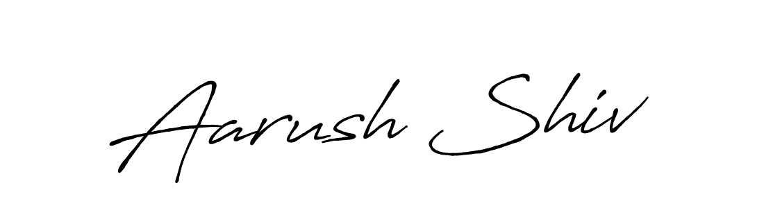 Make a beautiful signature design for name Aarush Shiv. With this signature (Antro_Vectra_Bolder) style, you can create a handwritten signature for free. Aarush Shiv signature style 7 images and pictures png