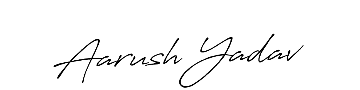 The best way (Antro_Vectra_Bolder) to make a short signature is to pick only two or three words in your name. The name Aarush Yadav include a total of six letters. For converting this name. Aarush Yadav signature style 7 images and pictures png