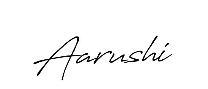 Make a beautiful signature design for name Aarushi. With this signature (Antro_Vectra_Bolder) style, you can create a handwritten signature for free. Aarushi signature style 7 images and pictures png