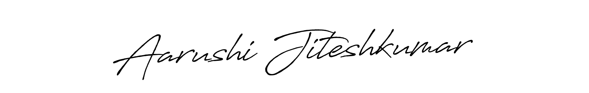 Create a beautiful signature design for name Aarushi Jiteshkumar. With this signature (Antro_Vectra_Bolder) fonts, you can make a handwritten signature for free. Aarushi Jiteshkumar signature style 7 images and pictures png