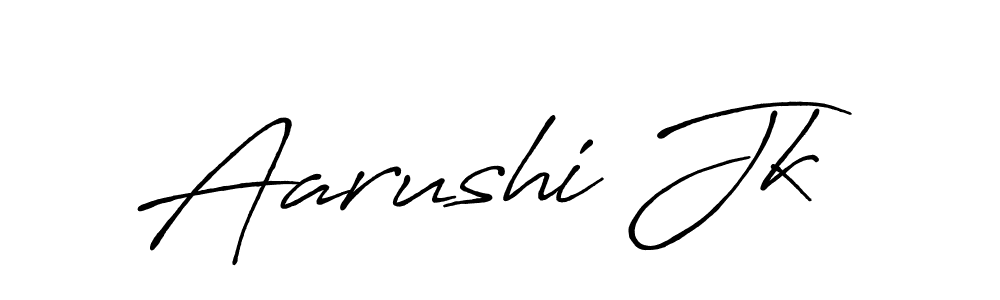 The best way (Antro_Vectra_Bolder) to make a short signature is to pick only two or three words in your name. The name Aarushi Jk include a total of six letters. For converting this name. Aarushi Jk signature style 7 images and pictures png