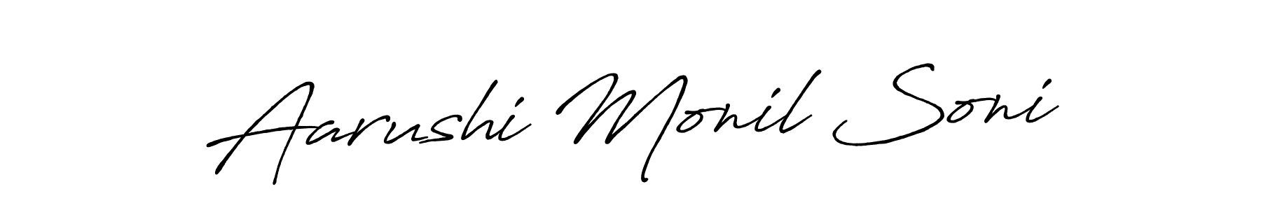 It looks lik you need a new signature style for name Aarushi Monil Soni. Design unique handwritten (Antro_Vectra_Bolder) signature with our free signature maker in just a few clicks. Aarushi Monil Soni signature style 7 images and pictures png