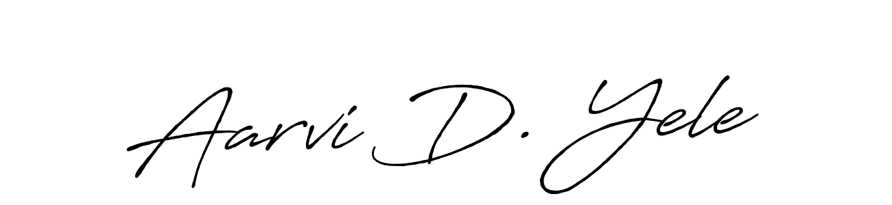 The best way (Antro_Vectra_Bolder) to make a short signature is to pick only two or three words in your name. The name Aarvi D. Yele include a total of six letters. For converting this name. Aarvi D. Yele signature style 7 images and pictures png