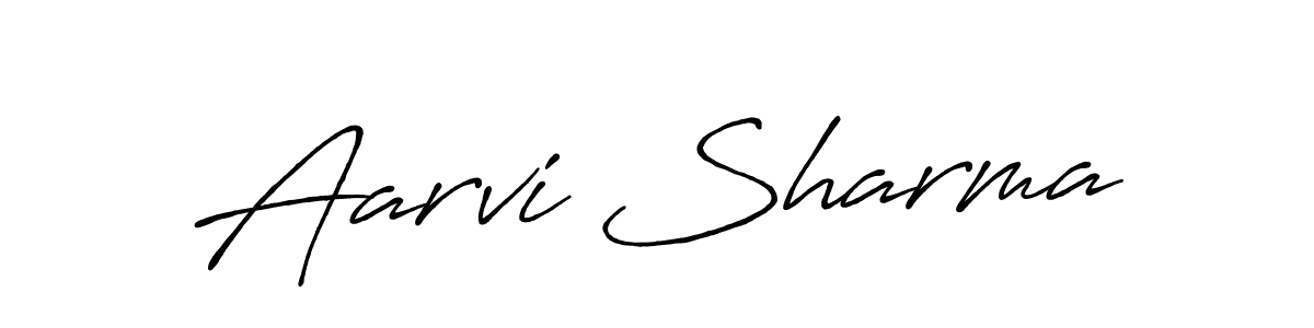 Make a beautiful signature design for name Aarvi Sharma. With this signature (Antro_Vectra_Bolder) style, you can create a handwritten signature for free. Aarvi Sharma signature style 7 images and pictures png