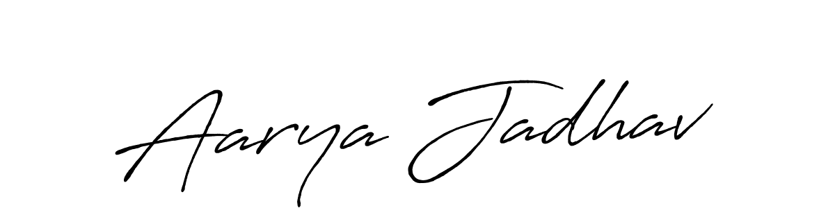 Also we have Aarya Jadhav name is the best signature style. Create professional handwritten signature collection using Antro_Vectra_Bolder autograph style. Aarya Jadhav signature style 7 images and pictures png