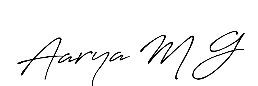 Make a beautiful signature design for name Aarya M G. Use this online signature maker to create a handwritten signature for free. Aarya M G signature style 7 images and pictures png