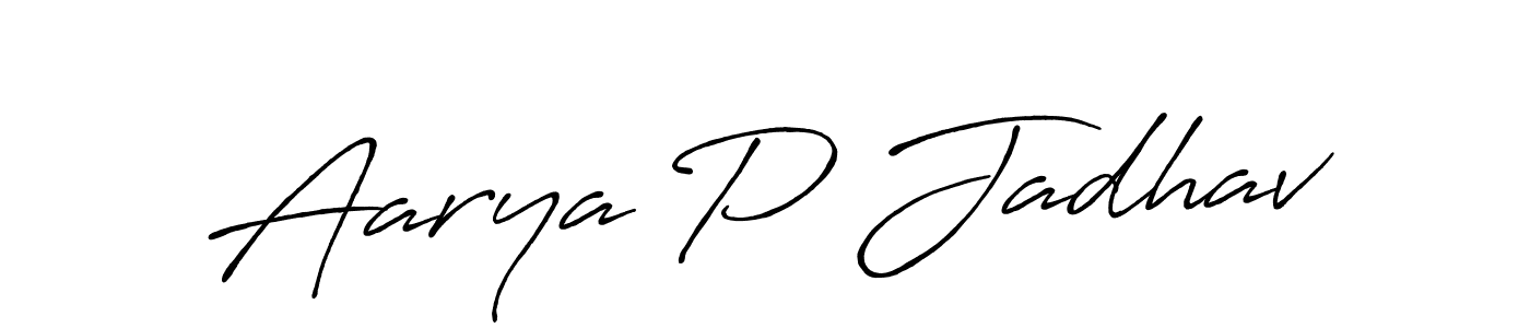 Also we have Aarya P Jadhav name is the best signature style. Create professional handwritten signature collection using Antro_Vectra_Bolder autograph style. Aarya P Jadhav signature style 7 images and pictures png