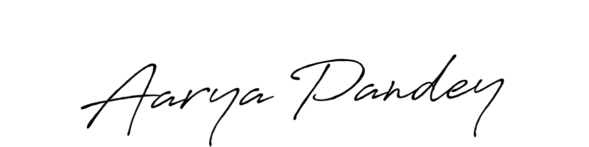 How to make Aarya Pandey name signature. Use Antro_Vectra_Bolder style for creating short signs online. This is the latest handwritten sign. Aarya Pandey signature style 7 images and pictures png