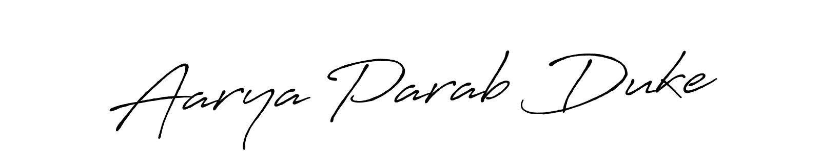 This is the best signature style for the Aarya Parab Duke name. Also you like these signature font (Antro_Vectra_Bolder). Mix name signature. Aarya Parab Duke signature style 7 images and pictures png