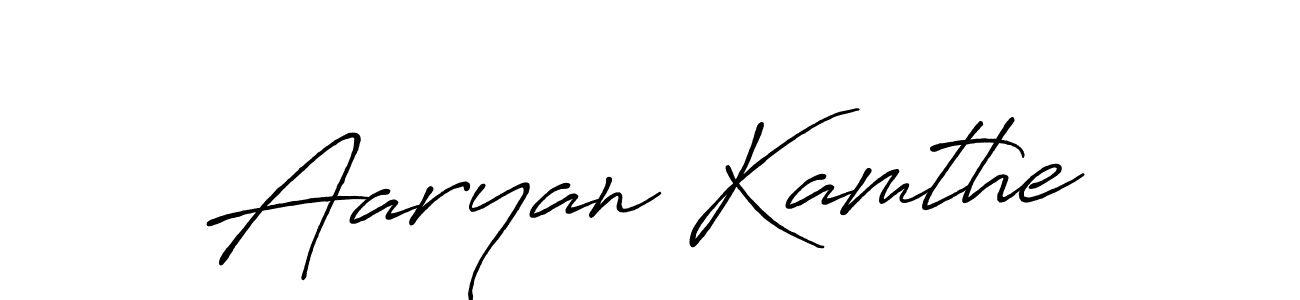 How to make Aaryan Kamthe name signature. Use Antro_Vectra_Bolder style for creating short signs online. This is the latest handwritten sign. Aaryan Kamthe signature style 7 images and pictures png
