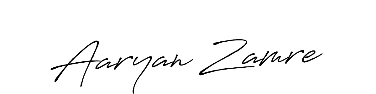Design your own signature with our free online signature maker. With this signature software, you can create a handwritten (Antro_Vectra_Bolder) signature for name Aaryan Zamre. Aaryan Zamre signature style 7 images and pictures png