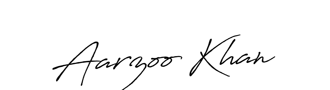 Create a beautiful signature design for name Aarzoo Khan. With this signature (Antro_Vectra_Bolder) fonts, you can make a handwritten signature for free. Aarzoo Khan signature style 7 images and pictures png