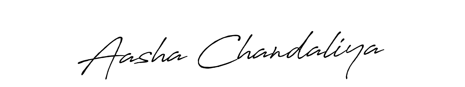 Make a beautiful signature design for name Aasha Chandaliya. With this signature (Antro_Vectra_Bolder) style, you can create a handwritten signature for free. Aasha Chandaliya signature style 7 images and pictures png