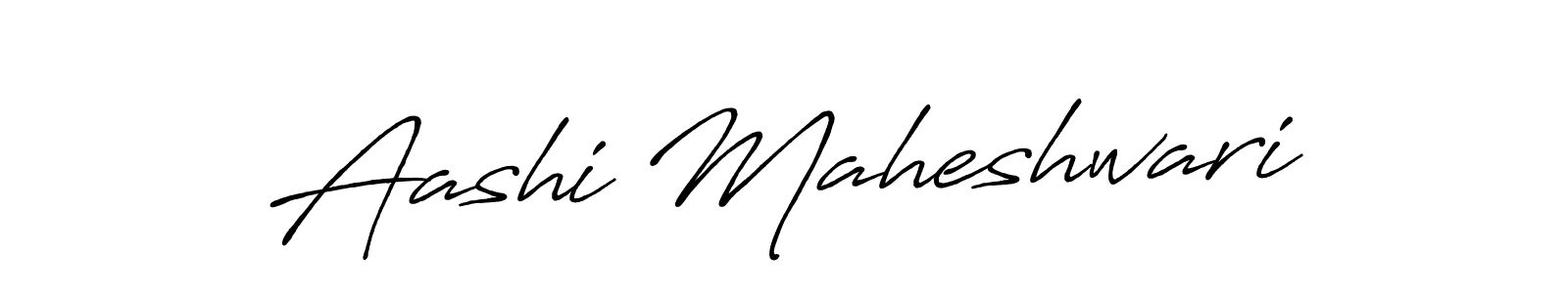 Create a beautiful signature design for name Aashi Maheshwari. With this signature (Antro_Vectra_Bolder) fonts, you can make a handwritten signature for free. Aashi Maheshwari signature style 7 images and pictures png