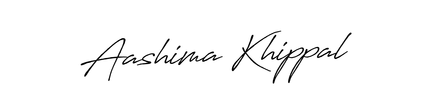 Make a beautiful signature design for name Aashima Khippal. With this signature (Antro_Vectra_Bolder) style, you can create a handwritten signature for free. Aashima Khippal signature style 7 images and pictures png