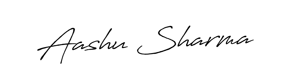 Make a beautiful signature design for name Aashu Sharma. With this signature (Antro_Vectra_Bolder) style, you can create a handwritten signature for free. Aashu Sharma signature style 7 images and pictures png