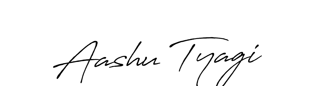 How to make Aashu Tyagi name signature. Use Antro_Vectra_Bolder style for creating short signs online. This is the latest handwritten sign. Aashu Tyagi signature style 7 images and pictures png