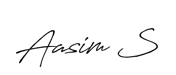 Use a signature maker to create a handwritten signature online. With this signature software, you can design (Antro_Vectra_Bolder) your own signature for name Aasim S. Aasim S signature style 7 images and pictures png