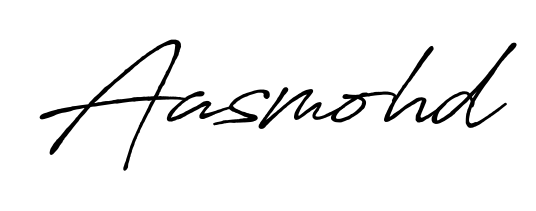 Looking for an artistic signature for Aasmohd? The Antro_Vectra_Bolder calligraphy style gives a sophisticated flow suitable for business cards and emails. Aasmohd signature style 7 images and pictures png