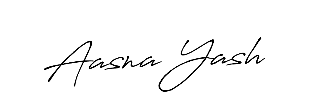 Create a beautiful signature design for name Aasna Yash. With this signature (Antro_Vectra_Bolder) fonts, you can make a handwritten signature for free. Aasna Yash signature style 7 images and pictures png